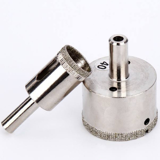 Electroplated diamond core bit for glass